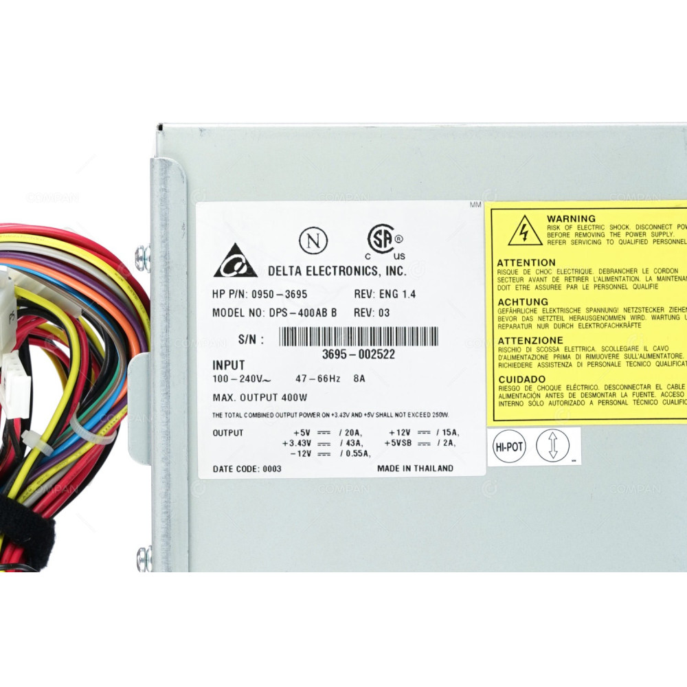 0950-3695 HP 400W POWER SUPPLY FOR WORKSTATION B2000 DPS-400AB